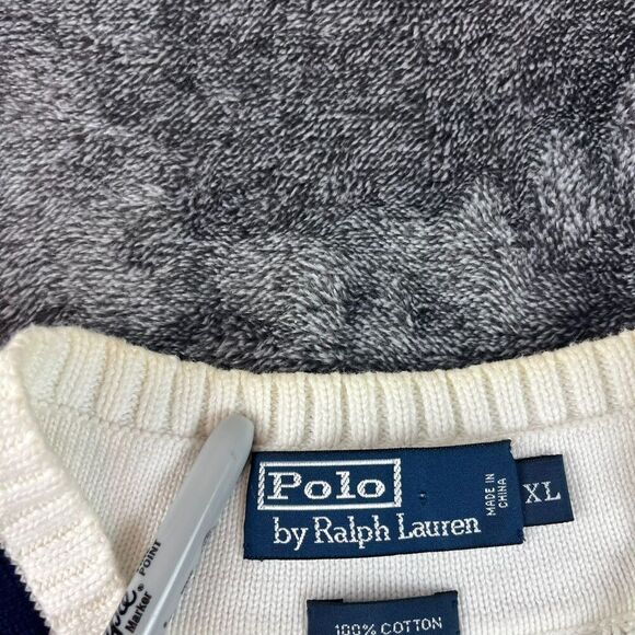 Vtg Polo Ralph Lauren Cricket Cable Knit Sweater Vest Tennis Logo Sleeveless XL - Picture 5 of 12